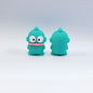 20Pcs Silicone 3D Focal Beads Blue Big Eyed Fish Monster Front Facing