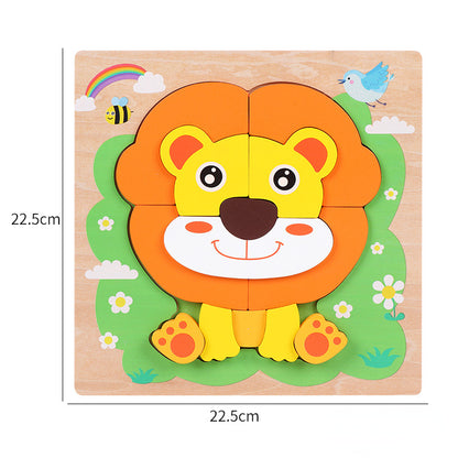 Stereoscopic Wooden Puzzle Educational Toy for Toddlers 5