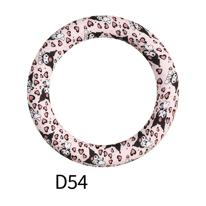65mm Printed Silicone Beads Rings 12