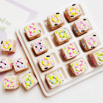 10pcs 16mm Cube Donut Acrylic Beads DIY Bracelet Making 6
