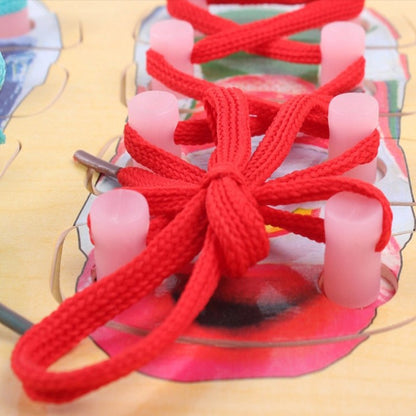Wooden Montessori Toys Shoelace Tying Board Educational Toy 3