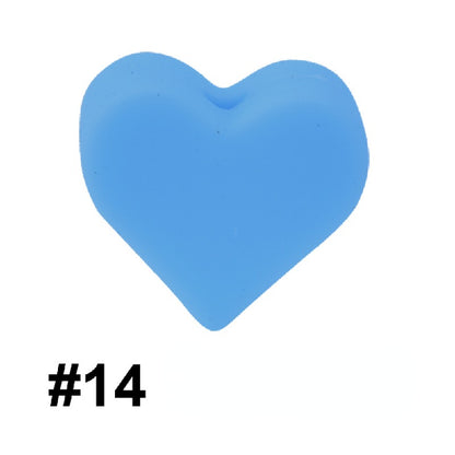 50pcs 14mm Heart Silicone Beads Colorful Diy Teether Accessories 13