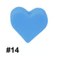 50pcs 14mm Heart Silicone Beads Colorful Diy Teether Accessories 13