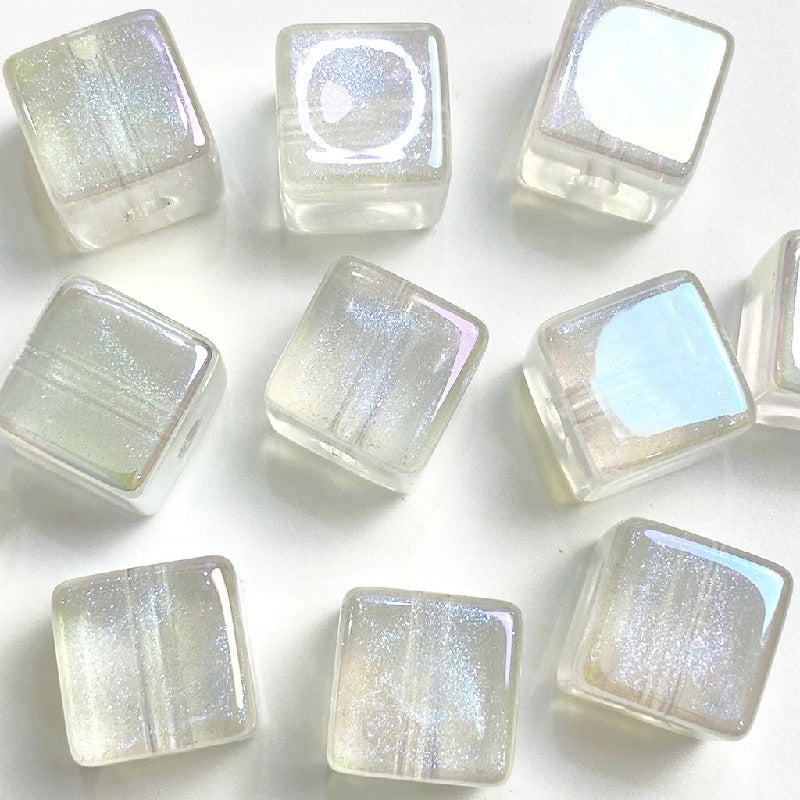 50pcs 14mm Colorful UV Finish Cube Acrylic Beads Jewelry Making 5