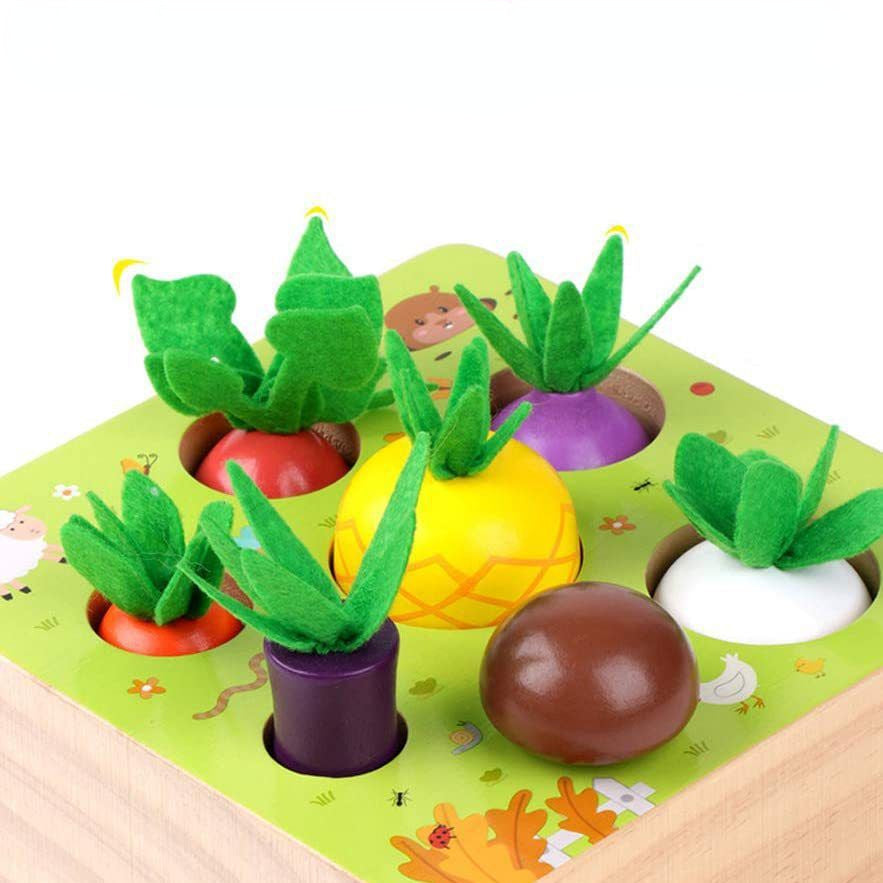 Wooden Pulling Radish Montessori Toy Size Classification for Toddlers