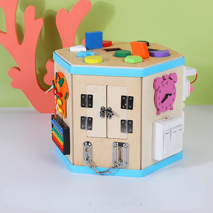 Wooden Busy Board Montessori Toys Fine Motor Skills Activity Toy 6
