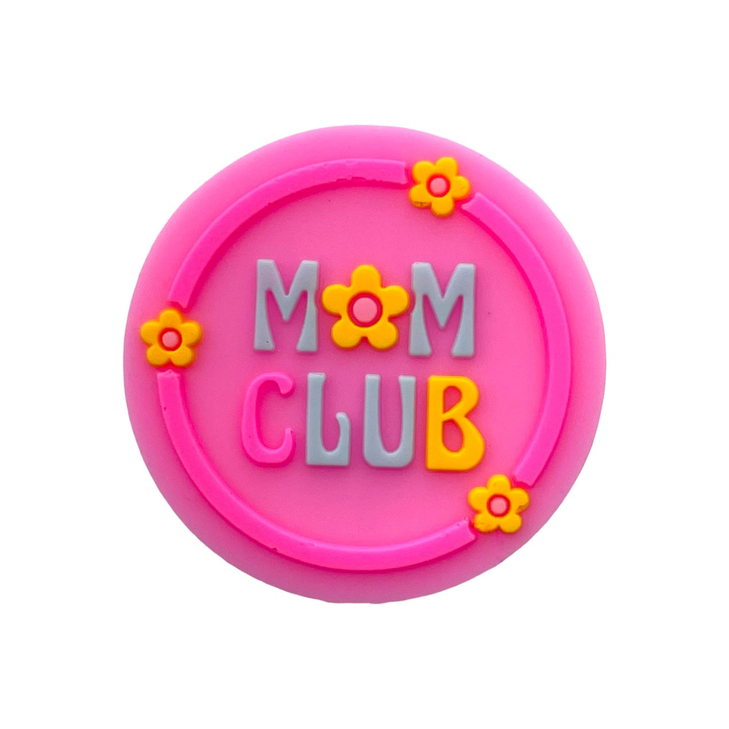 20pcs Silicone Focal Beads MOM Club With Flower Accents 5