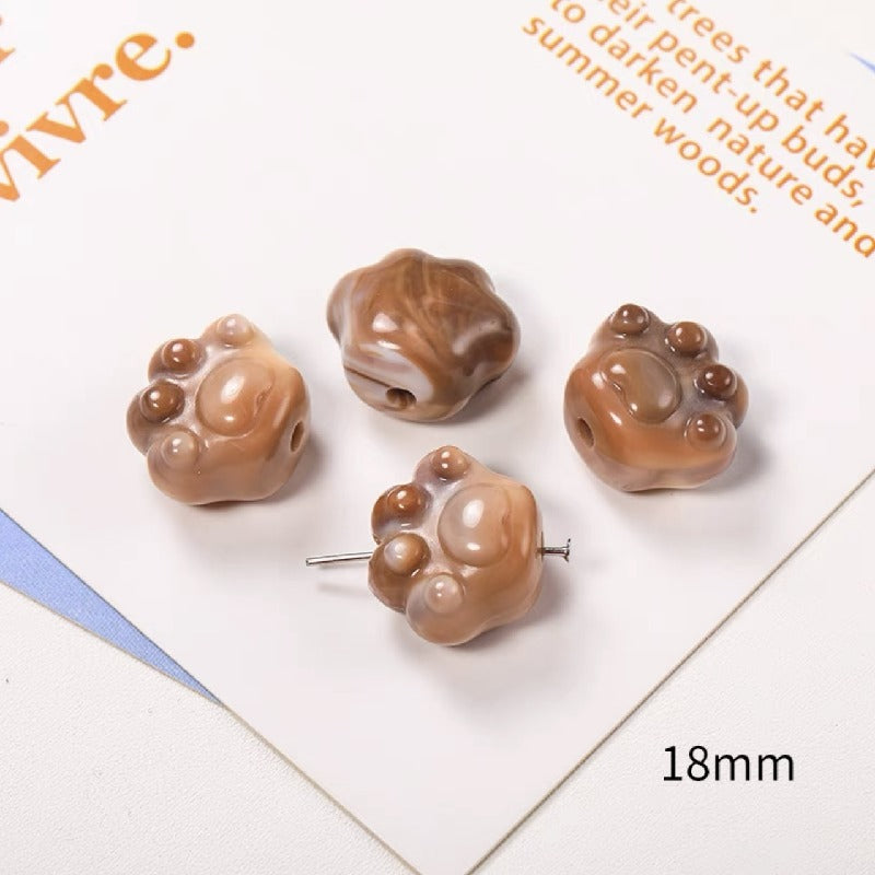 10pcs 18mm Cat Claw Acrylic Beads DIY Bracelet Making 12
