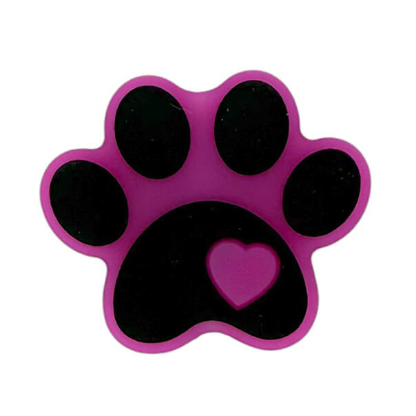 Silicone Focal Beads Paw Print Heart Detail 6