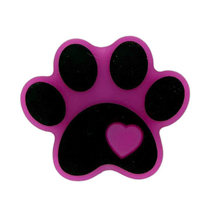 Silicone Focal Beads Paw Print Heart Detail 6