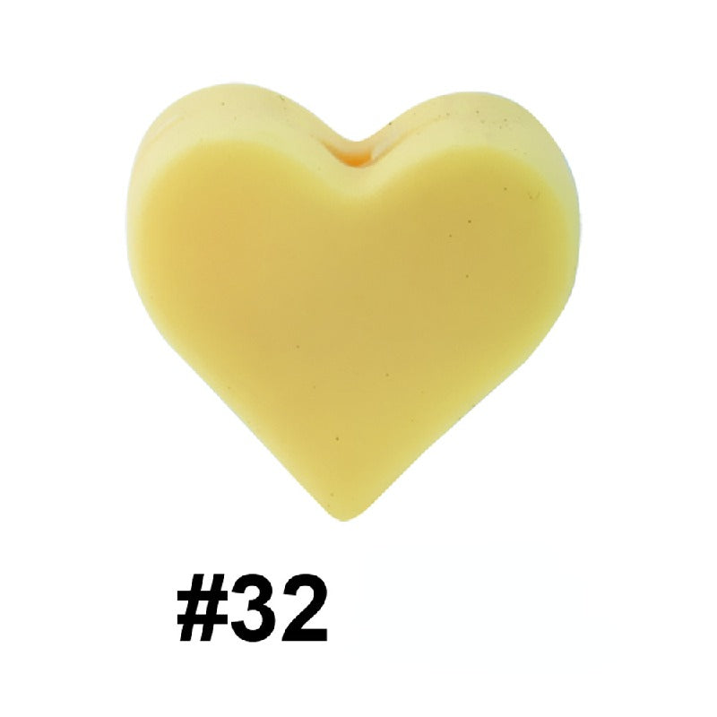 50pcs 14mm Heart Silicone Beads Colorful Diy Teether Accessories 18