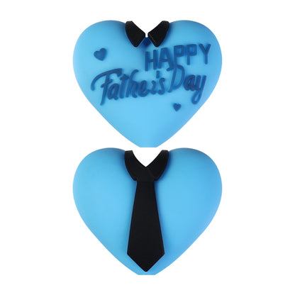 20Pcs Silicone 3D Focal Beads Father's Day Heart Tie Bow Designs 11
