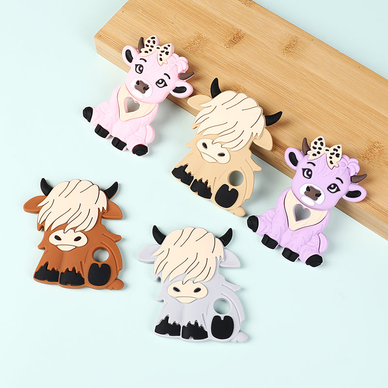 Silicone Highland Cow Teething Toy for Baby 8