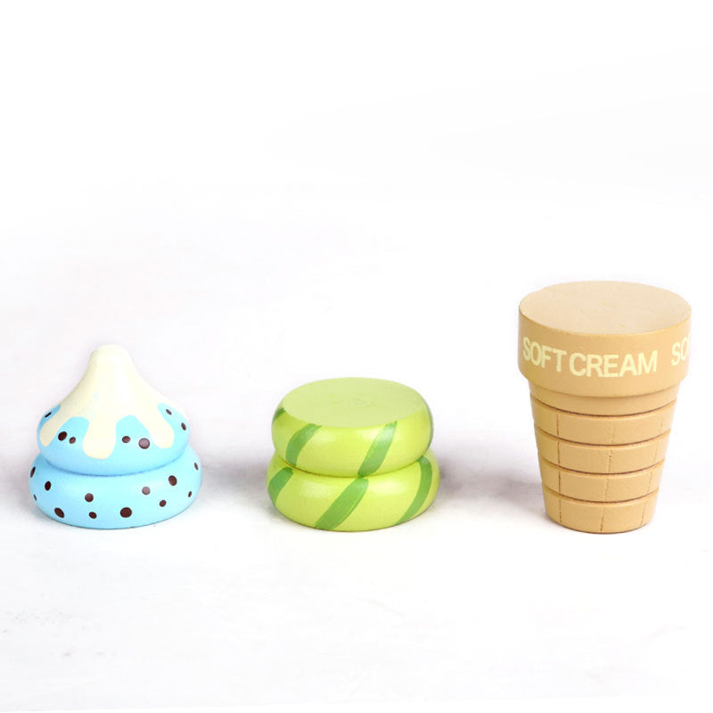 Wooden Pretend Play Magnetic Ice Cream Toy for Kids 5