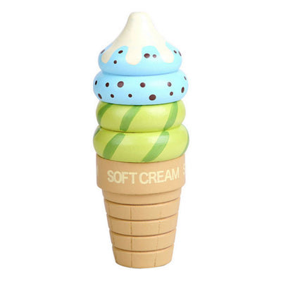 Wooden Pretend Play Magnetic Ice Cream Toy for Kids 2