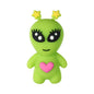 20Pcs Silicone 3D Focal Beads Green Alien Bigfoot Holding Heart 10
