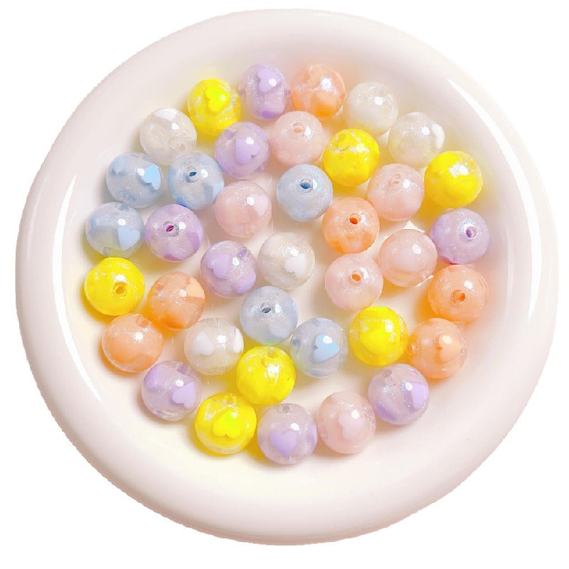 10pcs 16mm Candy Heart Acrylic Beads DIY Bracelet Making 5