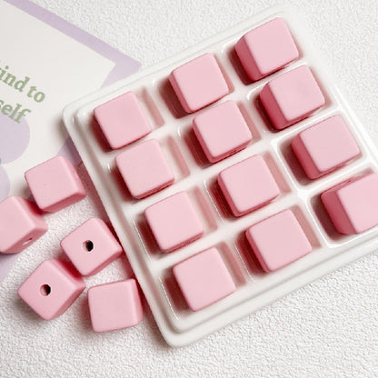 10pcs 16mm Cube Acrylic Beads DIY Bracelet Making 12