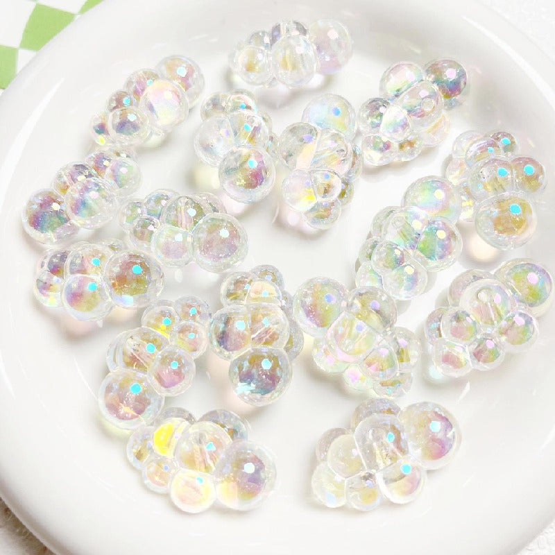 10pcs 22x32mm UV Finish Transparent Cloud Acrylic Beads DIY Bracelet Making 11