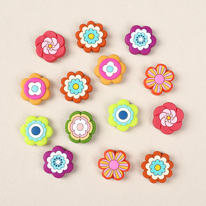Silicone Focal Beads Bohemian Seven Flowers Layered Petal Detail 5