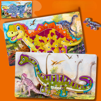 Wooden Dinosaur 3D Puzzle Educational Toy for Kids 2