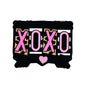 20pcs Silicone Focal Beads XOXO Black Background with Pink Letters