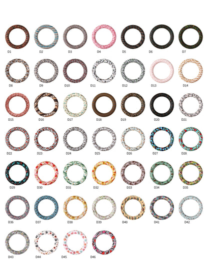 65mm Printed Silicone Beads Ring Shape Printed Design