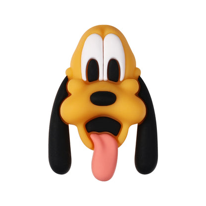 20Pcs Silicone 3D Focal Beads Black Dog Character Wearing Green Hat and Yellow Dog Character Tongue Out 10