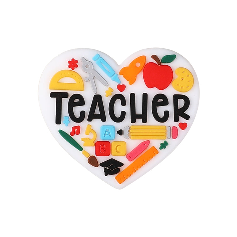 Silicone Focal Beads Teacher Heart Teaching Motivation Learn Designs 12