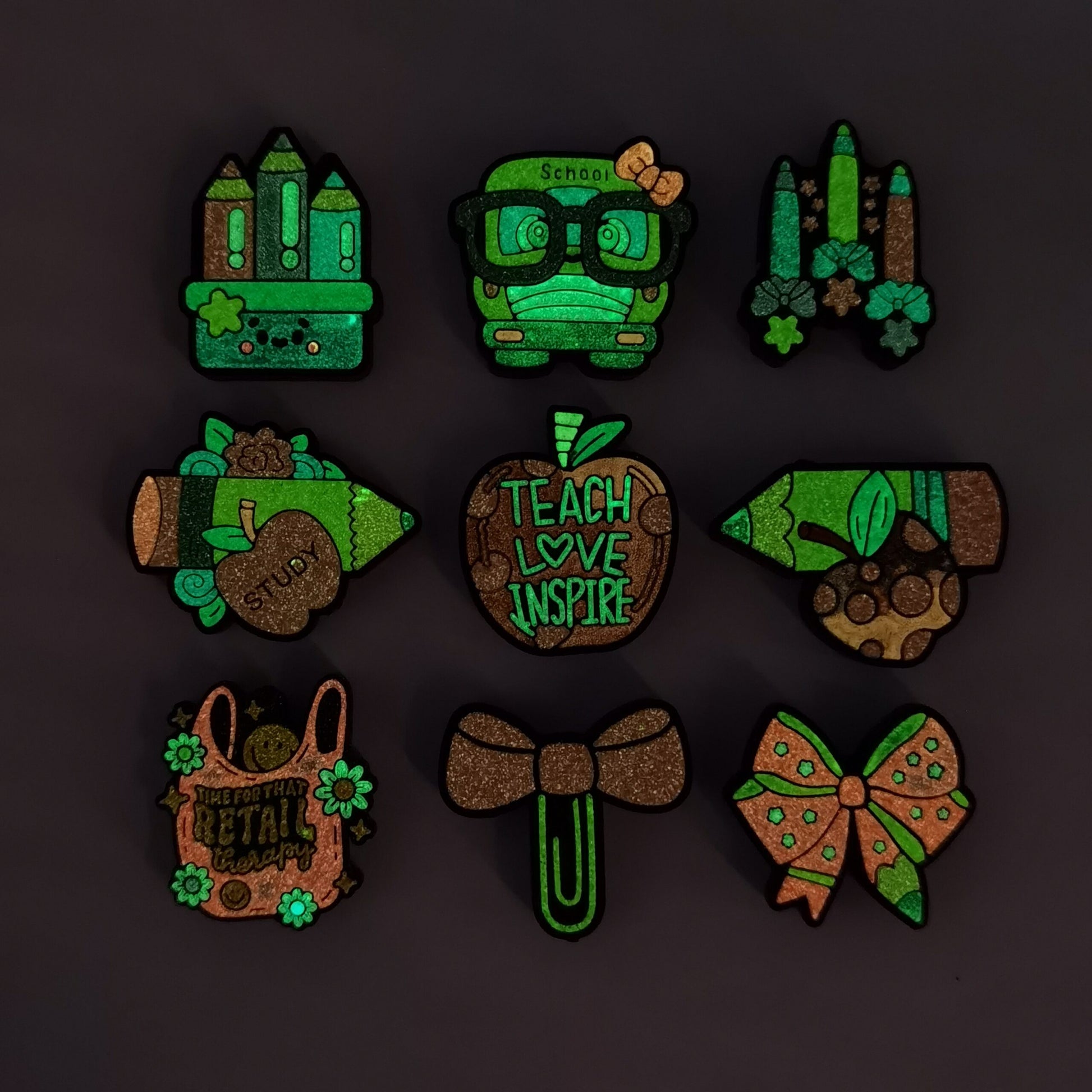 20Pcs Silicone Focal Beads Teaching Learning Glow In The Dark 11