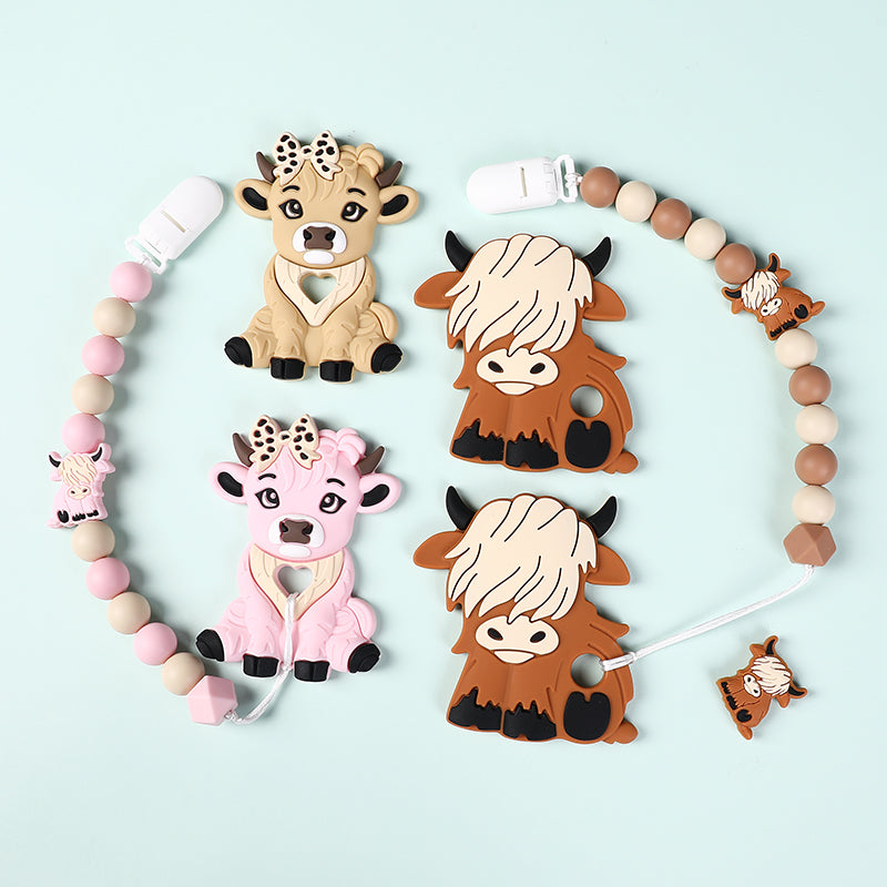 Silicone Highland Cow Teething Toy for Baby 6