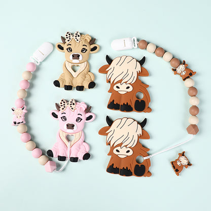 Silicone Highland Cow Teething Toy for Baby 6