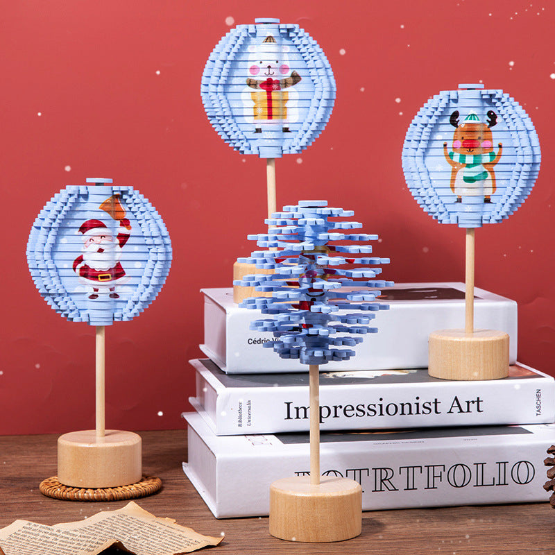 Wooden Christmas Spiral Tree Montessori Toys for Kids 2