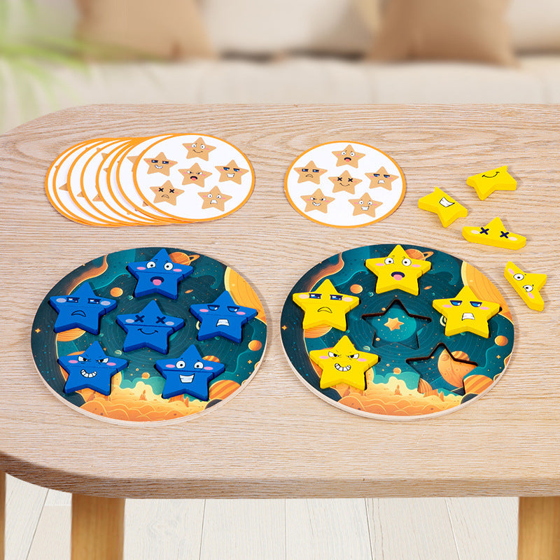 Wooden Building Blocks Star Face-Changing Educational Toy 4