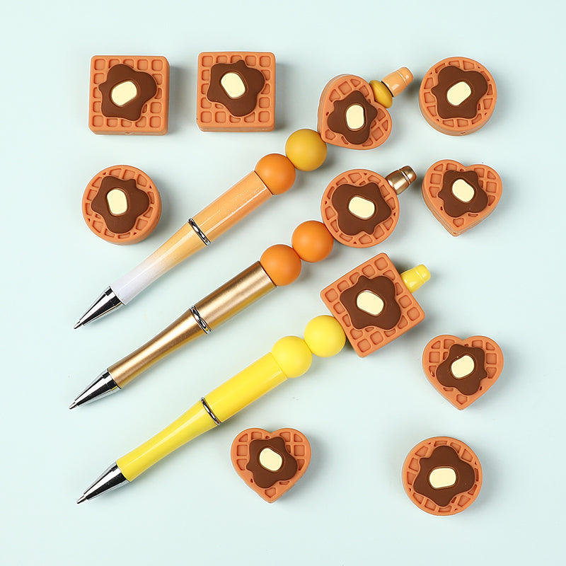 20Pcs Silicone Focal Beads Vanilla Flavored Waffles With Butter Detail 8