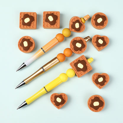 20Pcs Silicone Focal Beads Vanilla Flavored Waffles With Butter Detail 8