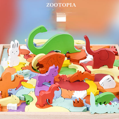 Wooden 3D Animal Puzzle Educational Toy for Kids 2