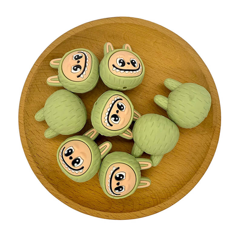 20Pcs Silicone 3D Focal Beads Cute Animal Head With Ears Detail 9