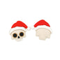 20Pcs Silicone 3D Focal Beads Christmas Skull Wearing Santa Hat