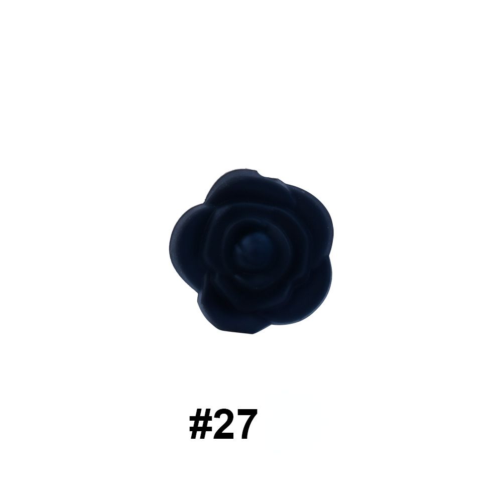 50pcs Silicone Focal Beads Rose Flower Double-Sided Design 18