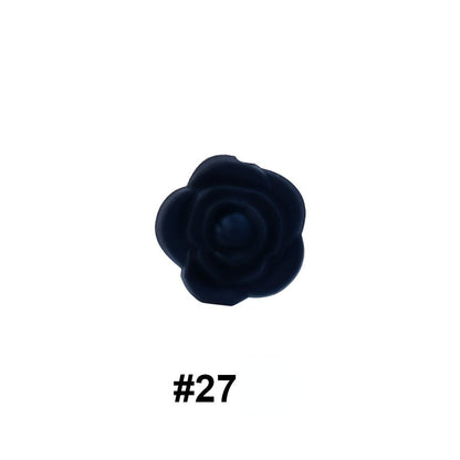 50pcs Silicone Focal Beads Rose Flower Double-Sided Design 18