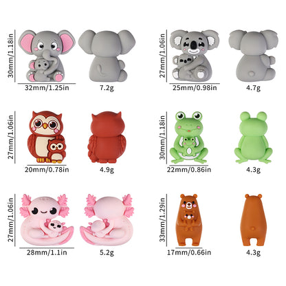 20Pcs Silicone 3D Focal Beads Mother Animals Holding Baby Detail 10
