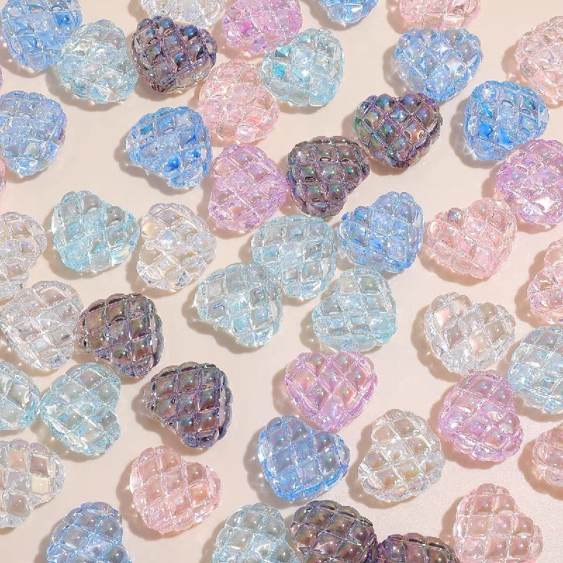 10pcs 18x20mm Transparent Heart Acrylic Beads DIY Bracelet Making 4