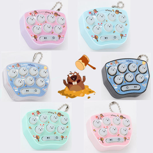 Hit The Hamster Game Light Up Toy Keychain with 70 Levels and 7 Speeds