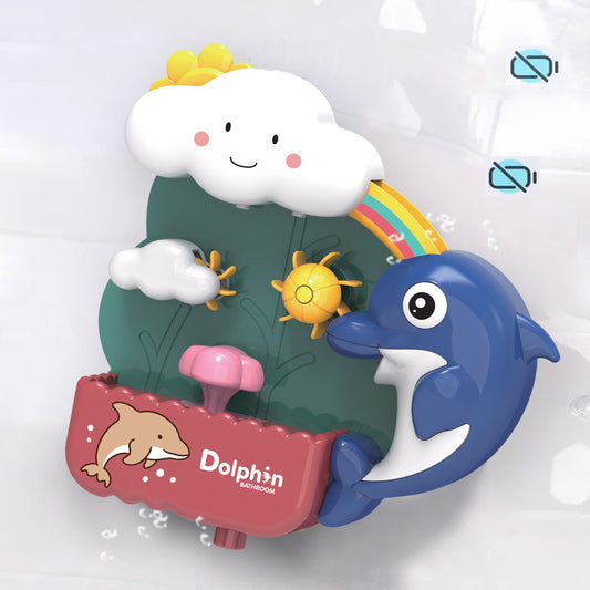 Dolphin Waterwheel Suction Cup Bath Toy for Toddlers