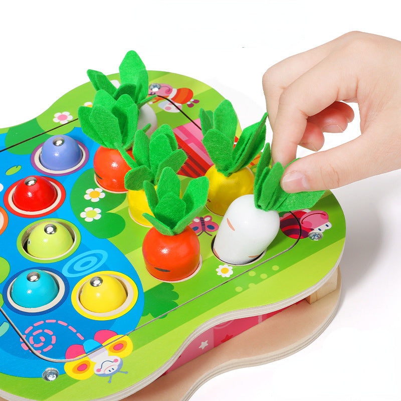 Wooden Pulling Radishes Montessori Toys Educational for Toddlers