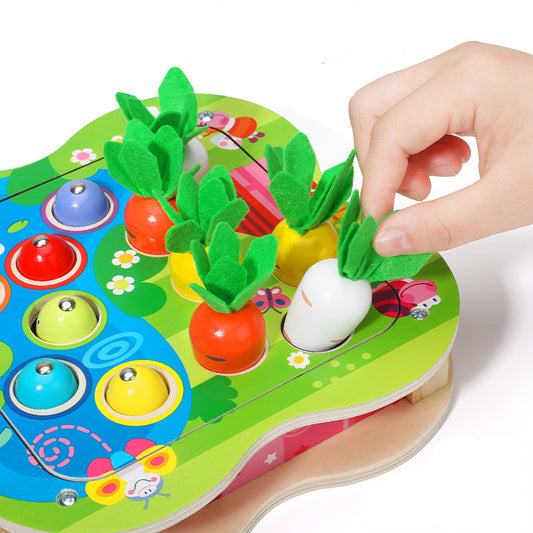 Wooden Pulling Radishes Montessori Toys Educational for Toddlers