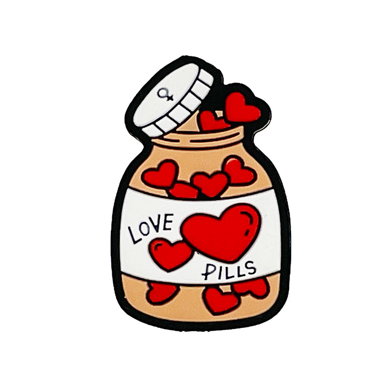20pcs Silicone Focal Beads Love Bottle Red Hearts with Cap
