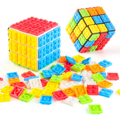 Plastic Fidget Cube Building Block Rubik's Cube Toy 6.5cm