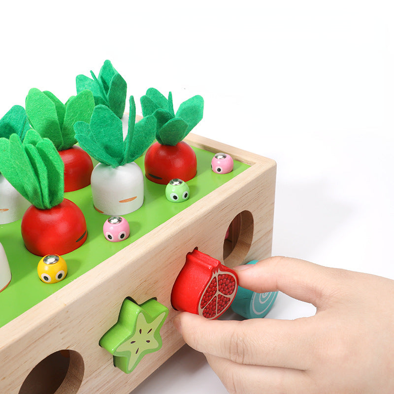 Wooden Pulling Radishes Montessori Toys Educational for Toddlers 3